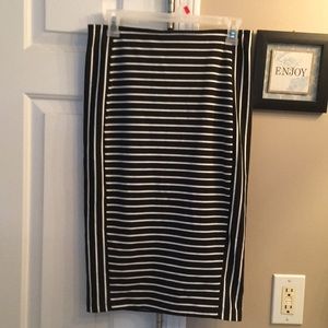 Black and white striped skirt